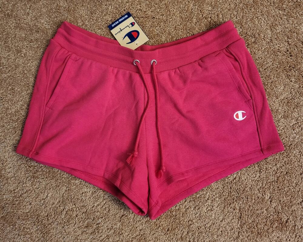 Champion Reverse Weave Heavyweight Fleece Pink Women's Shorts- XL